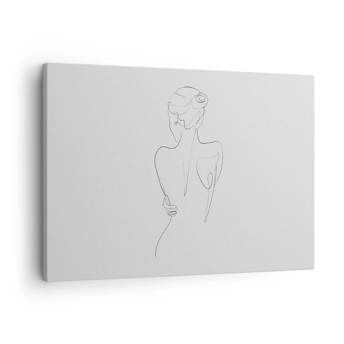 Obraz na plátně - Vrstevnice zobrazující ženskou siluetu na světlém pozadí - 70x50cm - Hudba těla - Moderní nástěnná dekorace do obývacího pokoje a ložnice ARTTOR