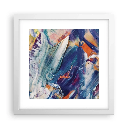 Plakát v bílém rámu - Chaos barev - 30x30 cm