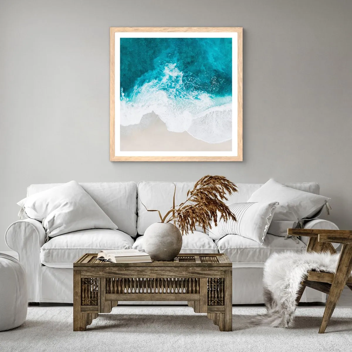 Plakát v rámu světlý dub - Přirozené pohlazení - 60x60 cm