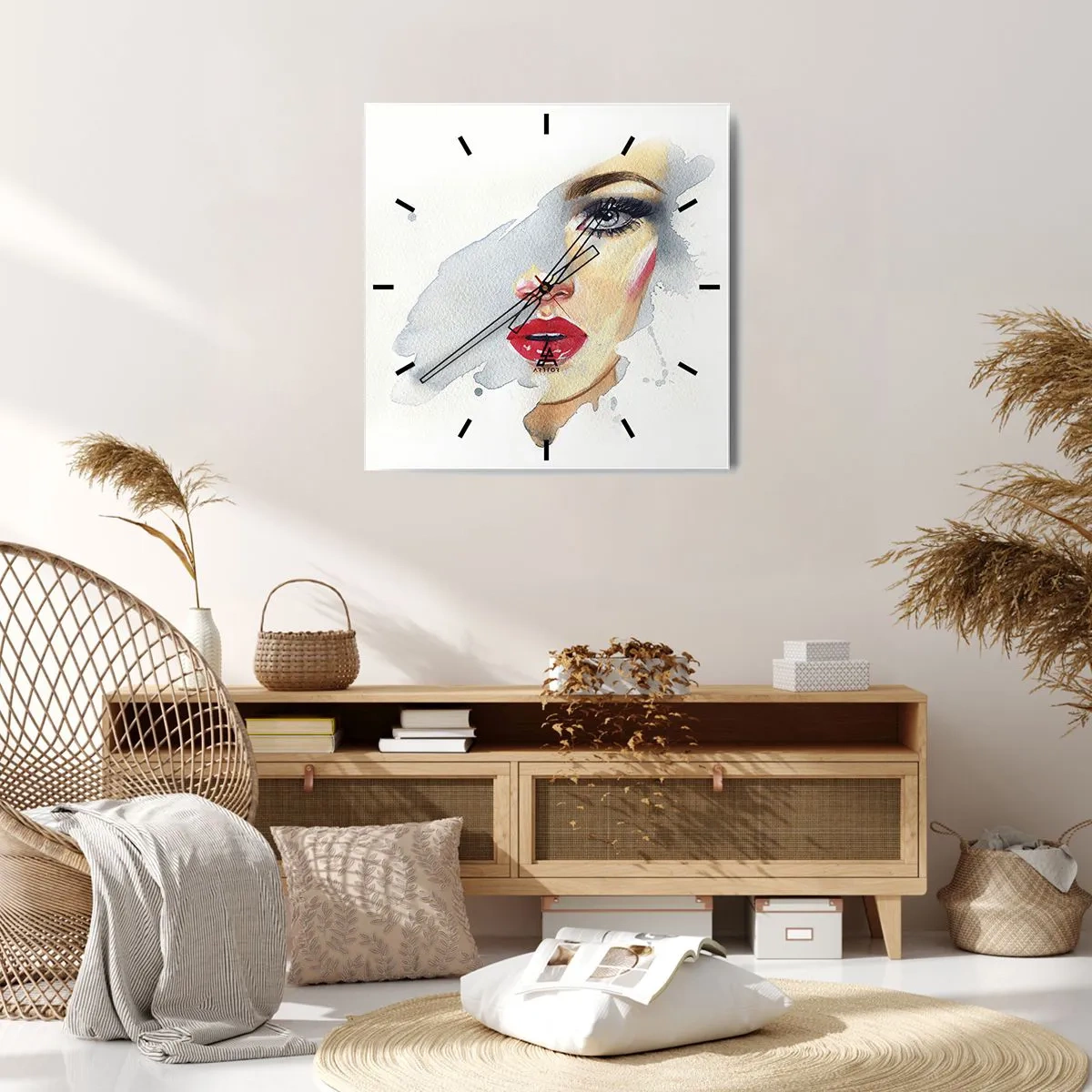 Nástěnné hodiny - Odraz v kapce vody - 30x30 cm