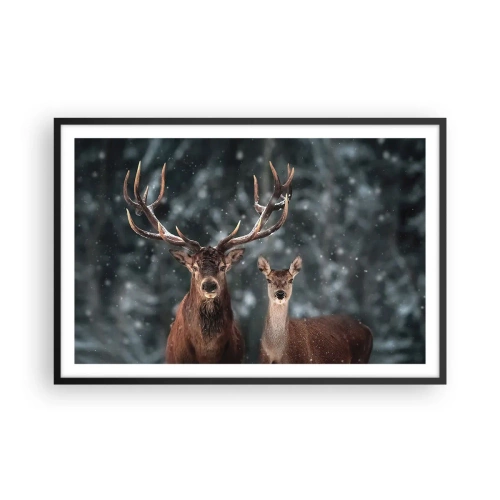 Plakát v černém rámu - Pán lesa se svou ženou - 91x61 cm