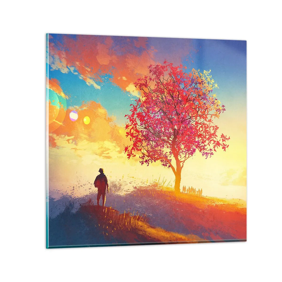 Obraz na skle - Poutník u cíle - 70x70 cm