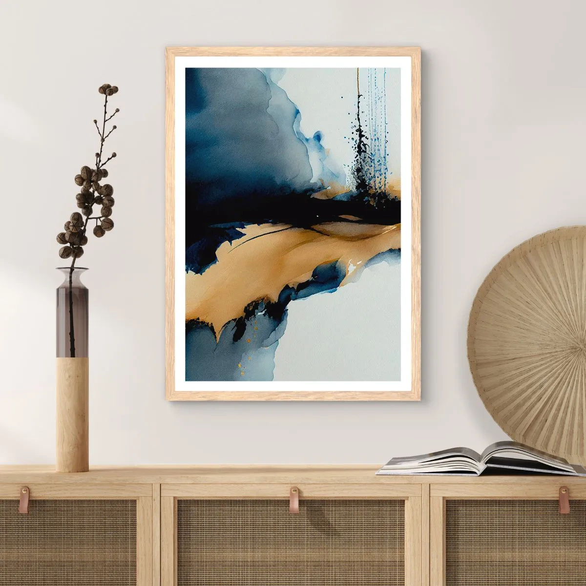 Plakát v rámu světlý dub - Za závojem - 61x91 cm