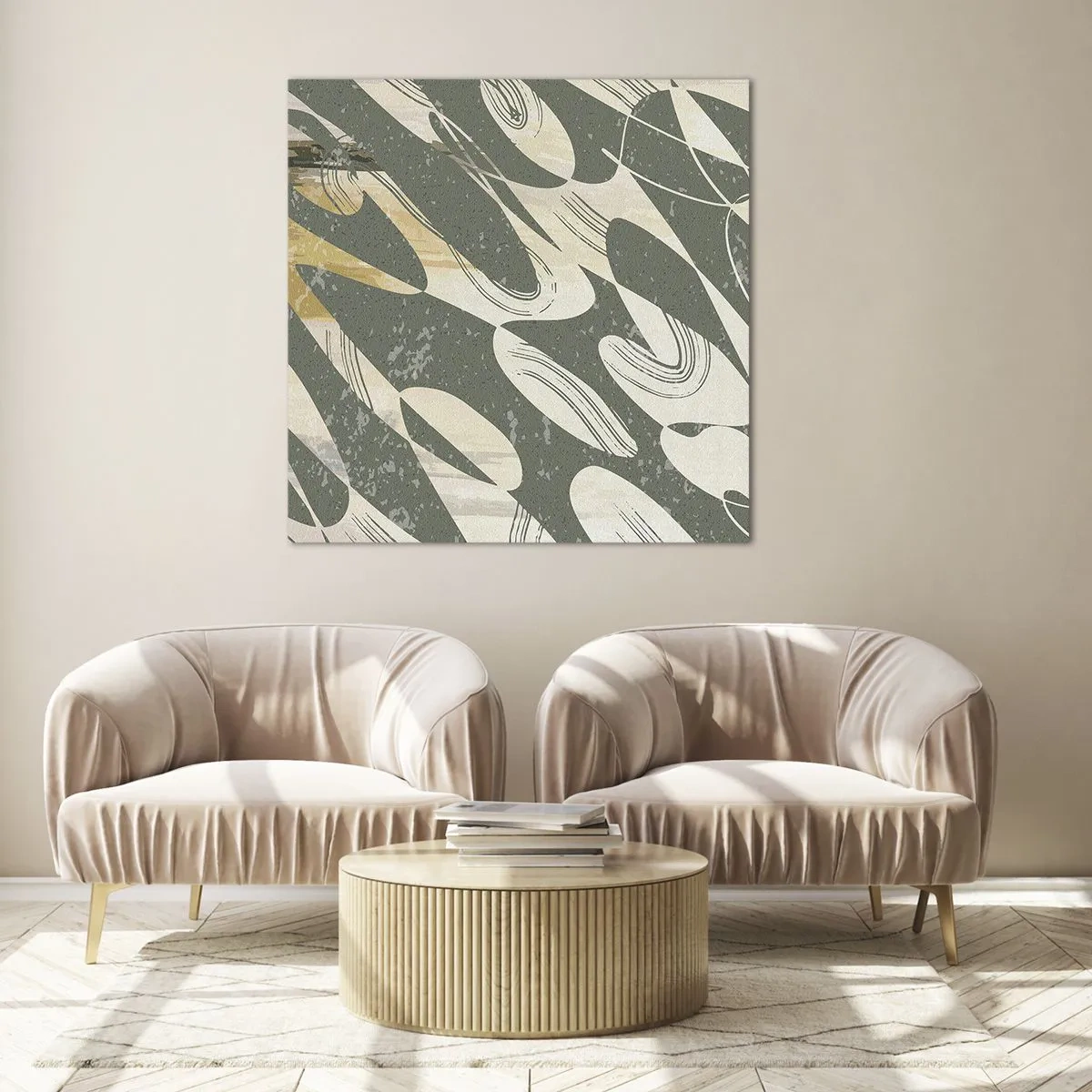 Obraz na skle - Rytmizovaná abstrakce - 70x70 cm