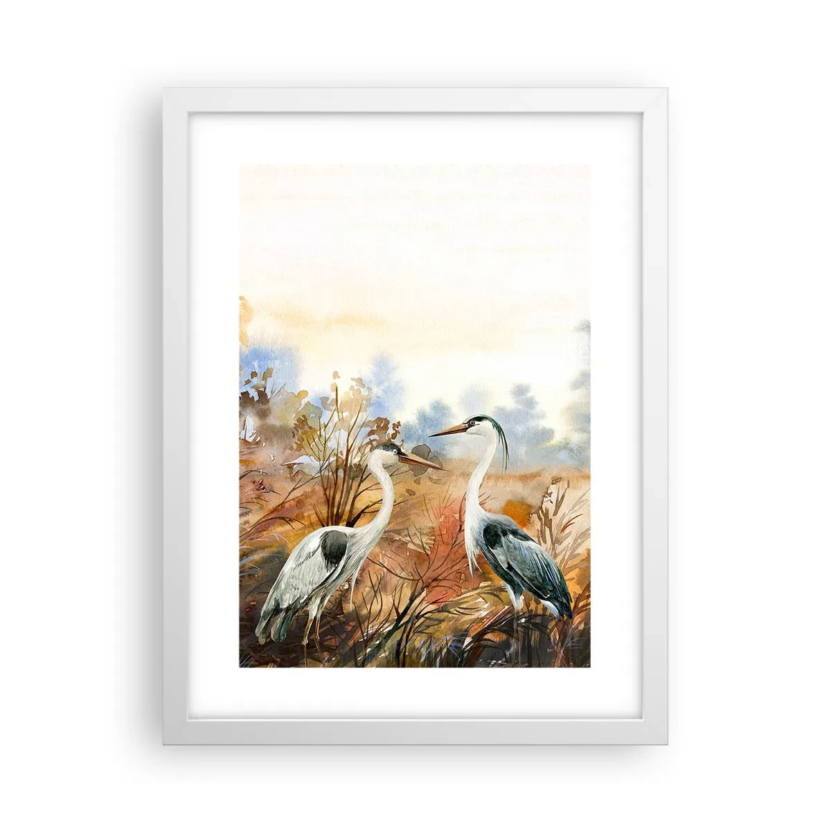 Plakát v bílém rámu - Kam na podzim? - 30x40 cm