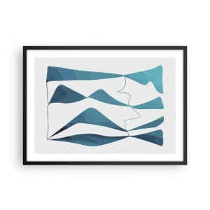 Plakát v černém rámu - Abstrakce: tyrkysový vztah - 70x50 cm