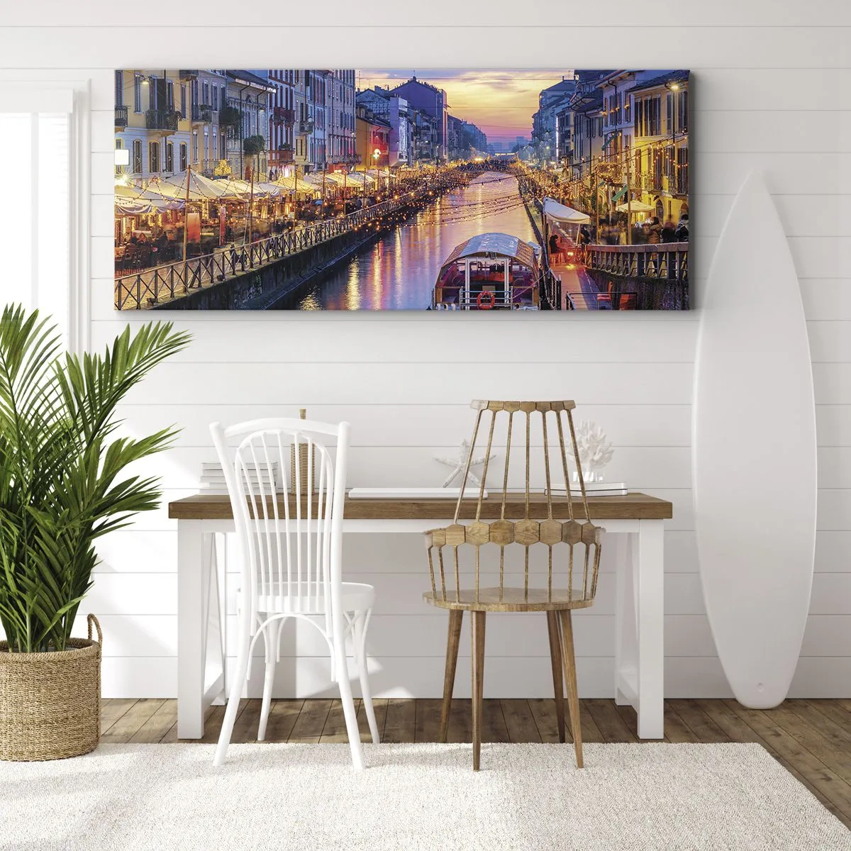 Obraz na plátně - Večer plný světla a zábavy - 100x40 cm