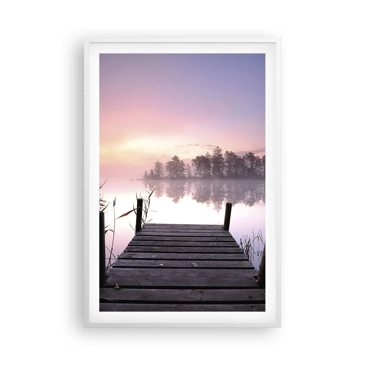Plakát v bílém rámu - Z liliové mlhy… - 61x91 cm