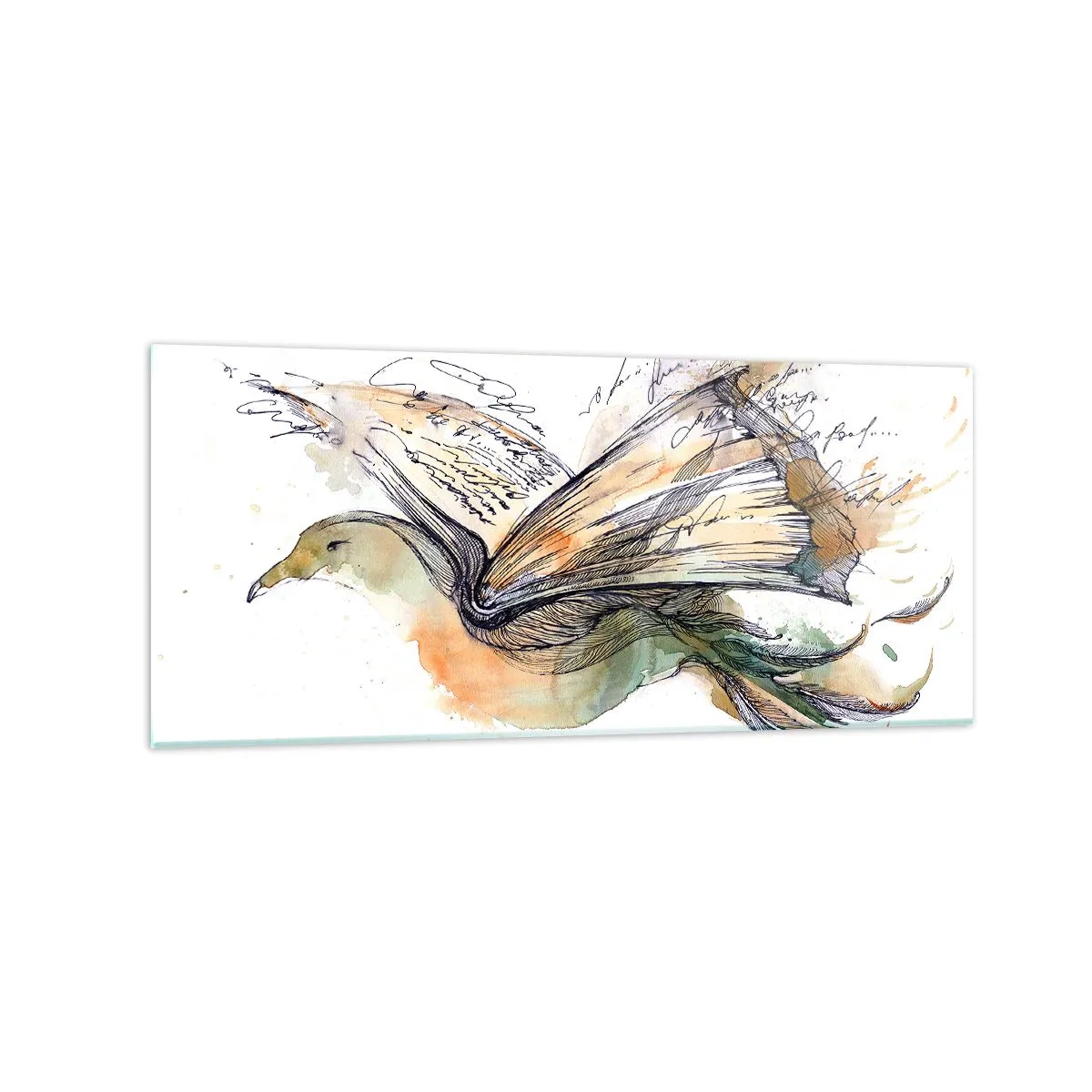 Obraz na skle - Na křídlech poezie - 120x50 cm
