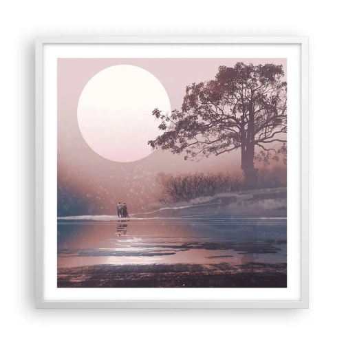 Plakát v bílém rámu - Noční zázraky - 60x60 cm
