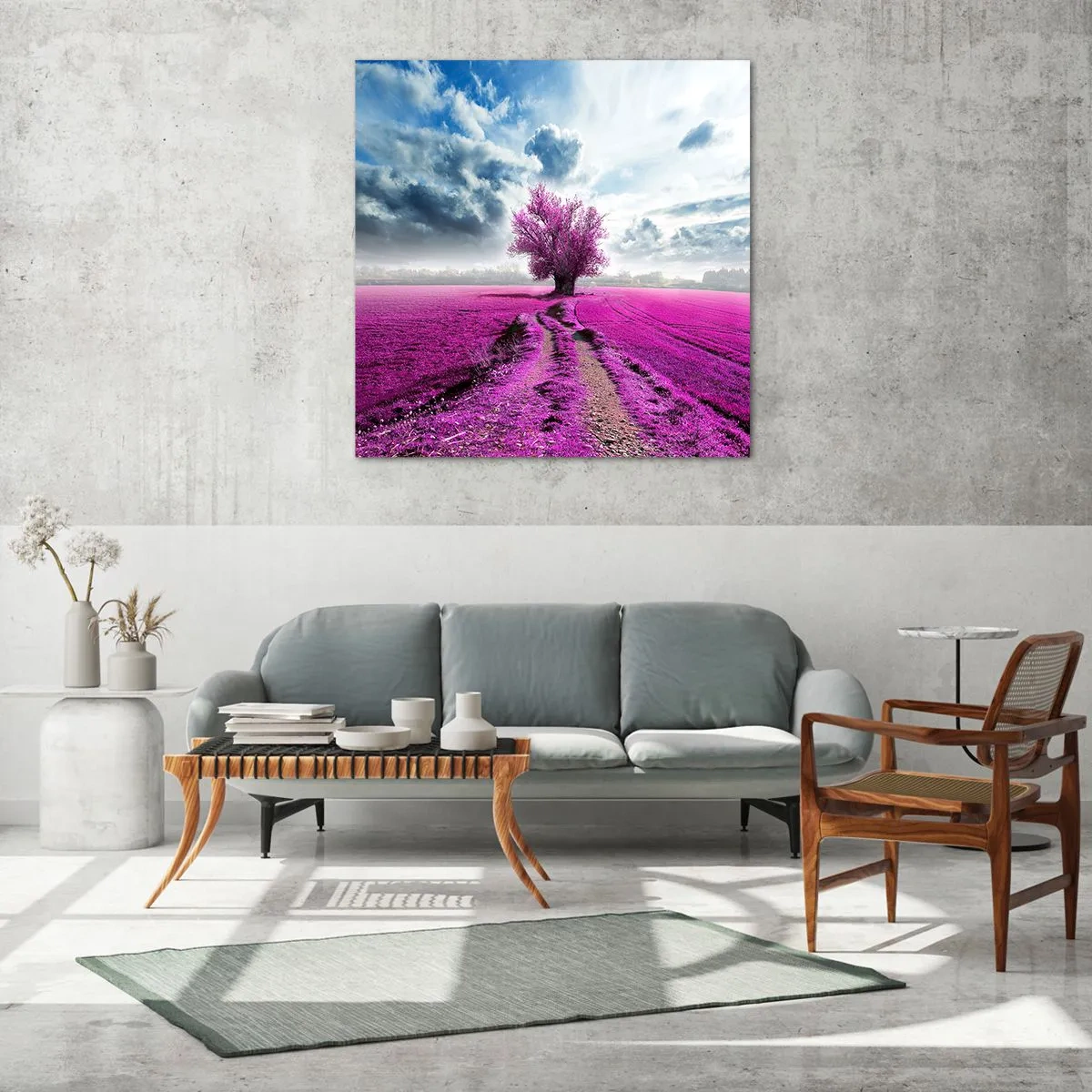 Obraz na skle - Vřesoviště - divočina - 30x30 cm