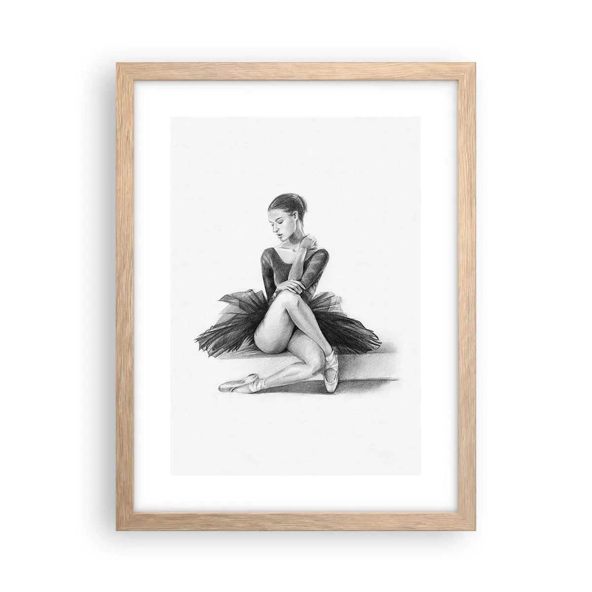Plakát v rámu světlý dub - Okouzlená tancem - 30x40 cm