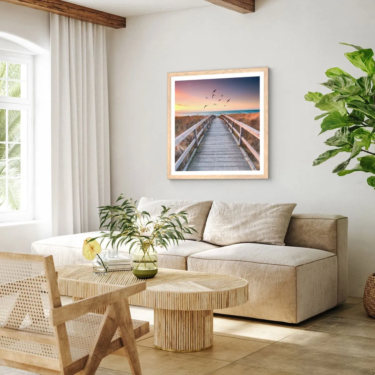 Plakát v rámu světlý dub - Prostor pro vzestupy - 30x30 cm