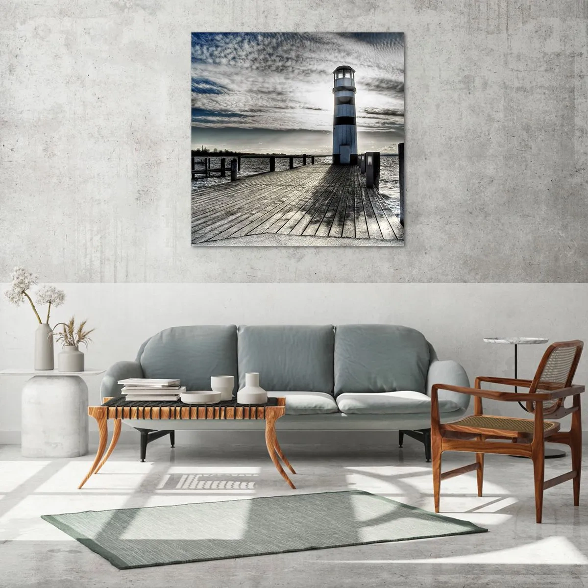 Obraz na skle - Námořníci, čekám na vás - 60x60 cm