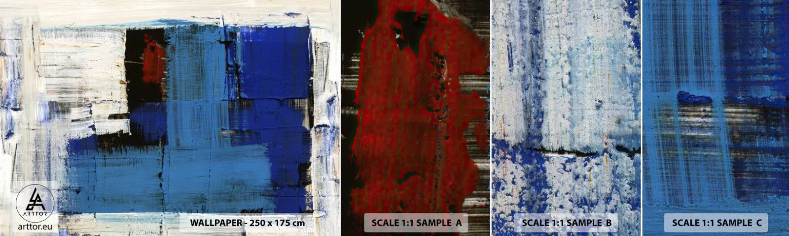 Vzor Fototapety Samolepicí Deluxe Sticker - Tajemství modré - Abstrakce, Kus, Modernost - 100x30 cm