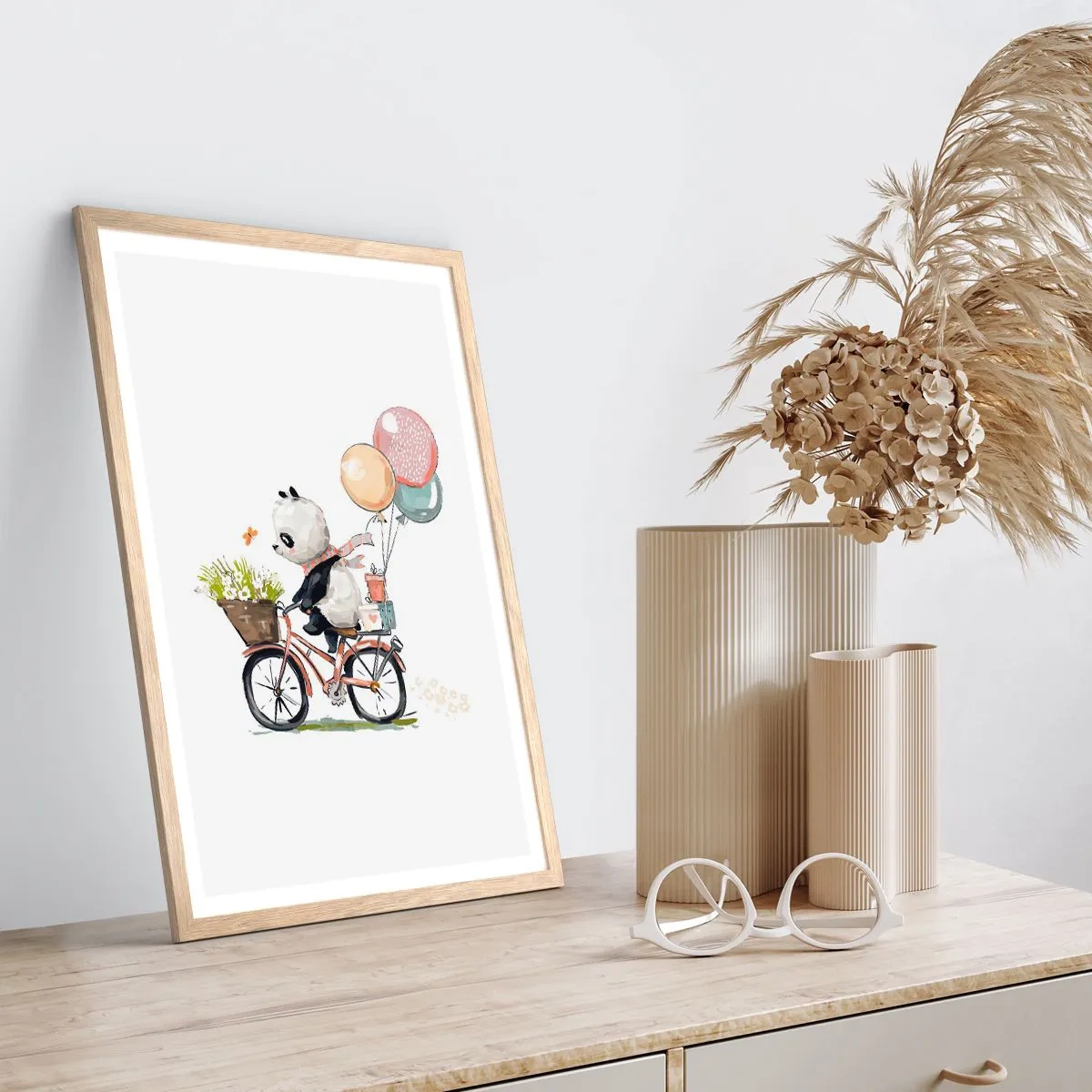 Plakát v rámu světlý dub - Šťastný den - 61x91 cm