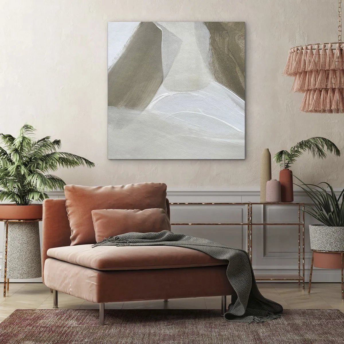 Obraz na plátně - Vlna bílé - 40x40 cm