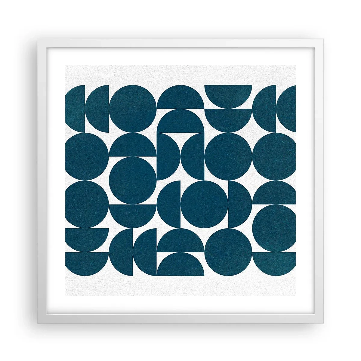 Plakát v bílém rámu - Kruhy a půlkruhy - 50x50 cm