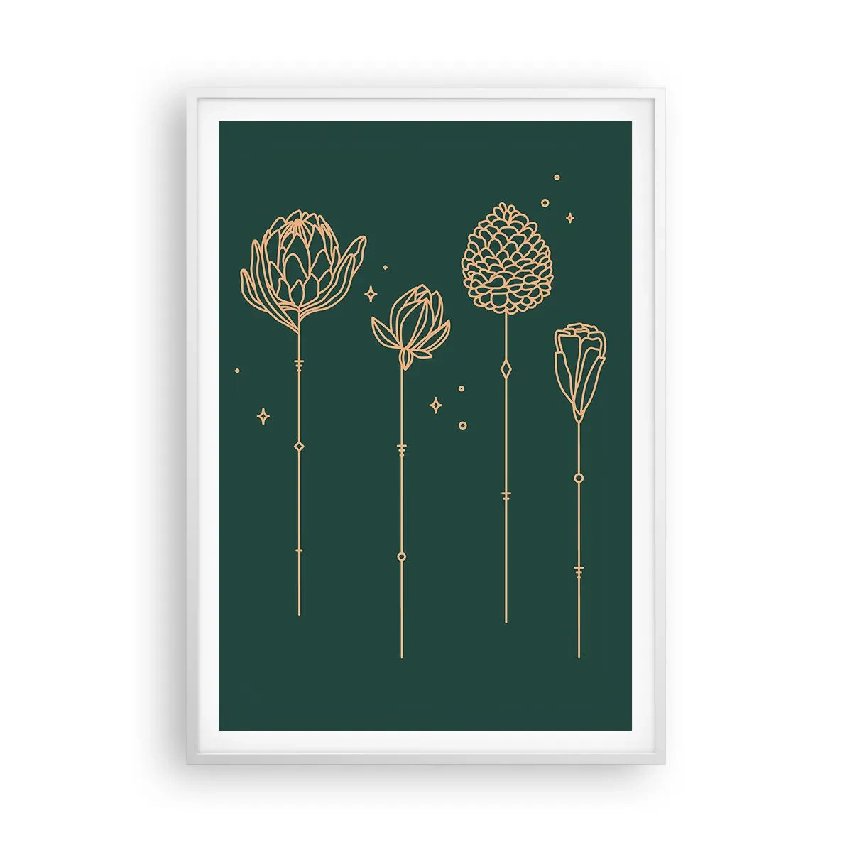 Plakát v bílém rámu - Bylinky - 70x100 cm