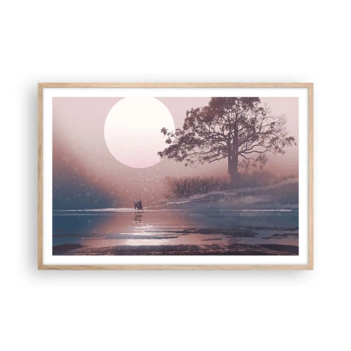 Plakát v rámu světlý dub - Noční zázraky - 91x61 cm