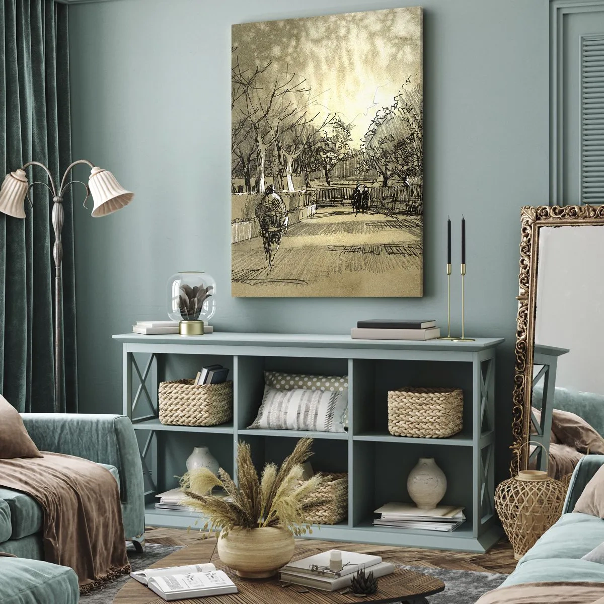 Obraz na plátně - Pírkem zastavený okamžik - 55x100 cm