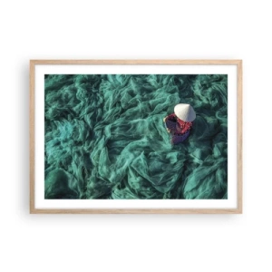 Plakát v rámu světlý dub - V moři sítí - 70x50 cm