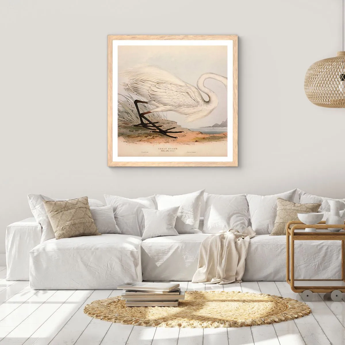 Plakát v rámu světlý dub - Paní rákosin - 60x60 cm