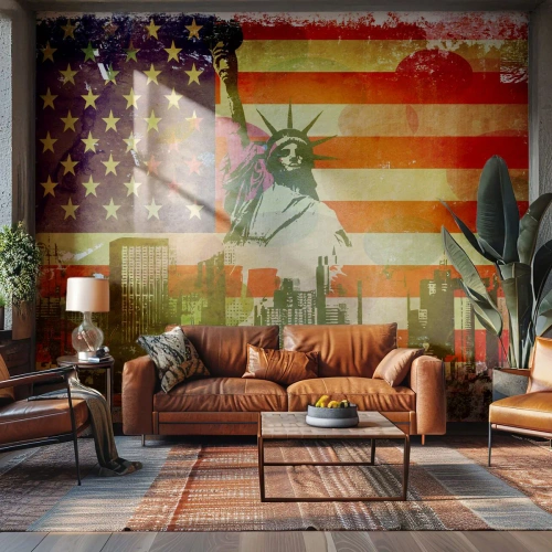 Fototapeta Premium Canvas - Viva America! - New York, USA, socha svobody - 350x256 cm