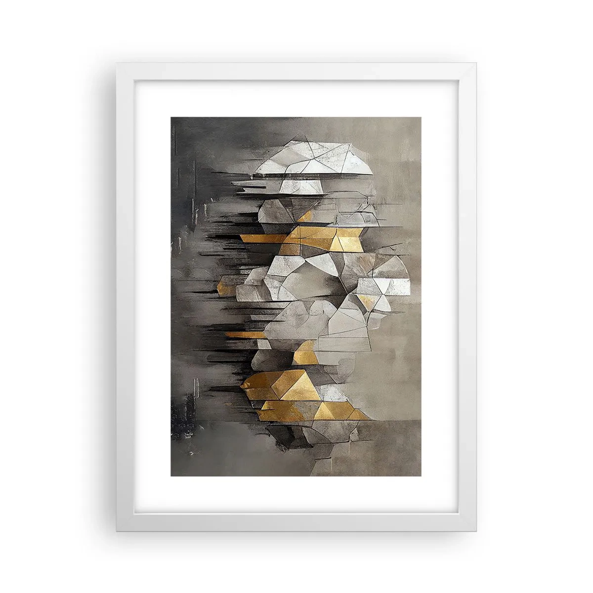 Plakát v bílém rámu - Kompozice z ledu a světla - 30x40 cm