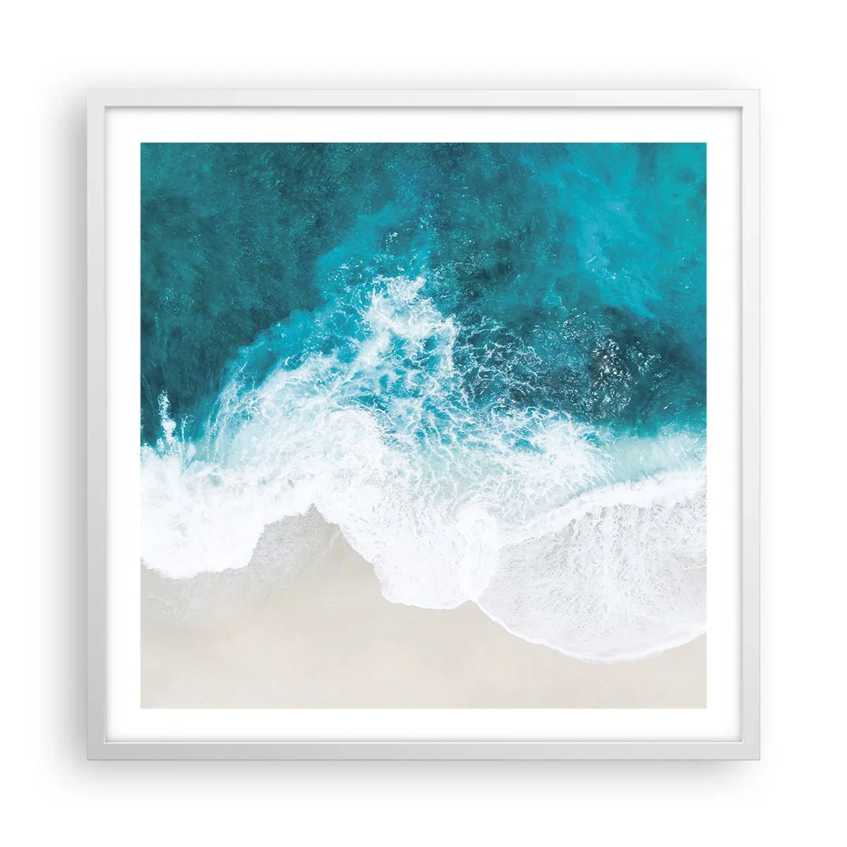 Plakát v bílém rámu - Přirozené pohlazení - 60x60 cm