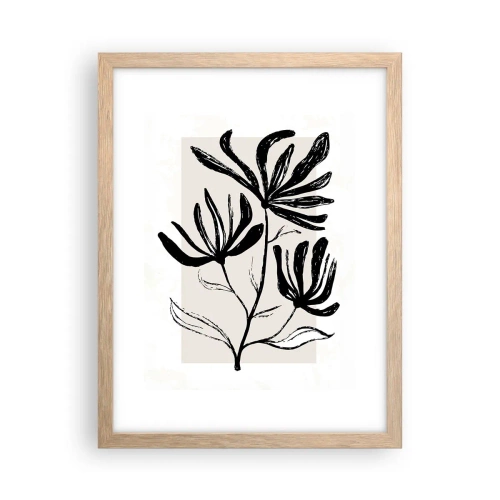 Plakát v rámu světlý dub - Náčrtek pro herbář - 30x40 cm