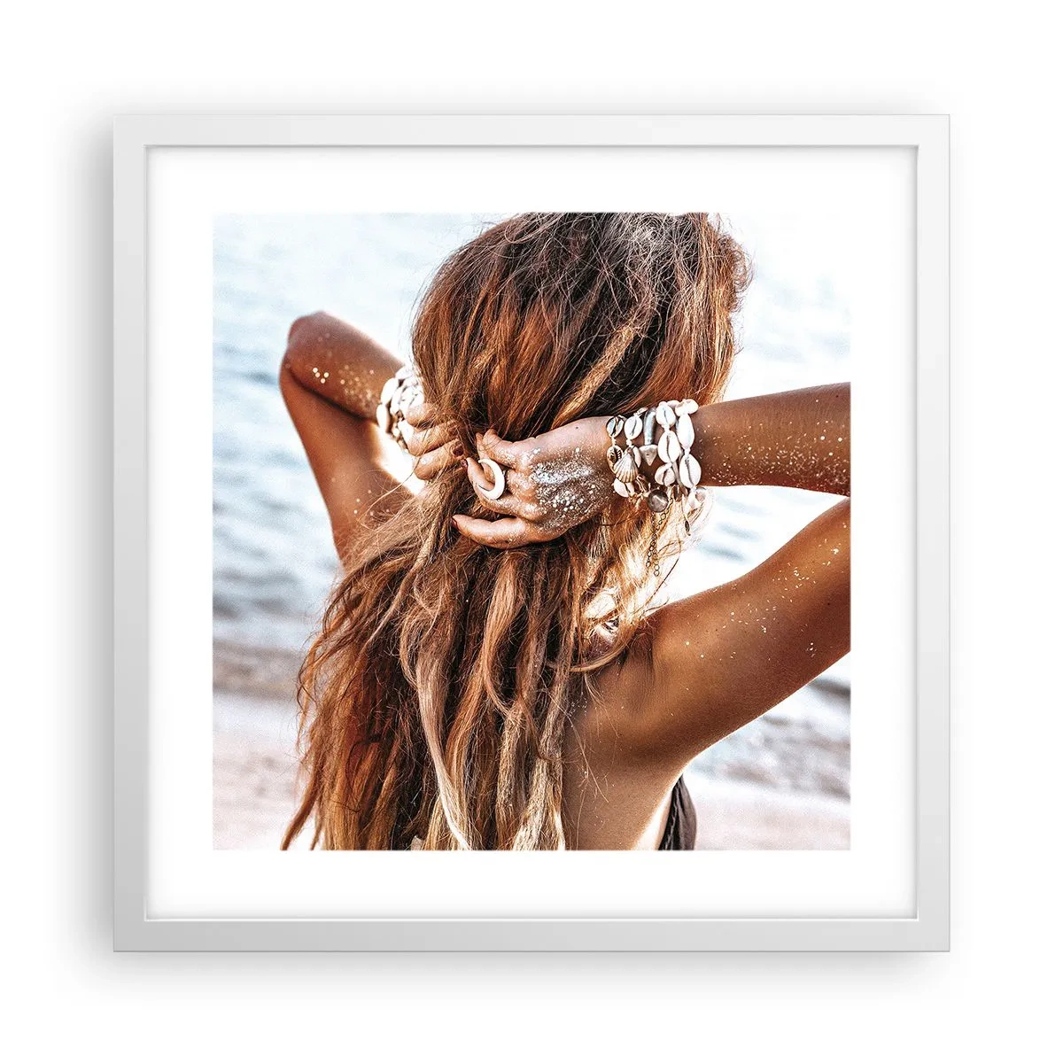 Plakát v bílém rámu - Sestra vody a slunce - 40x40 cm
