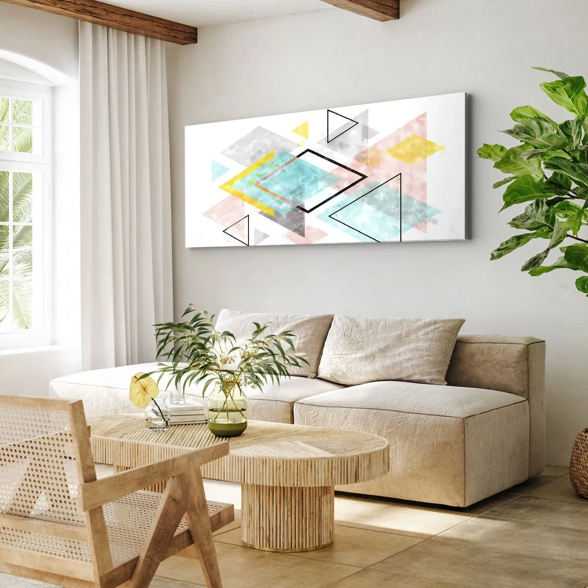 Obraz na plátně - Geometrická zábava - 100x40 cm