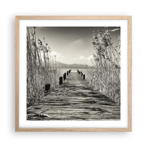 Plakát v rámu světlý dub - V ústraní travin - 50x50 cm