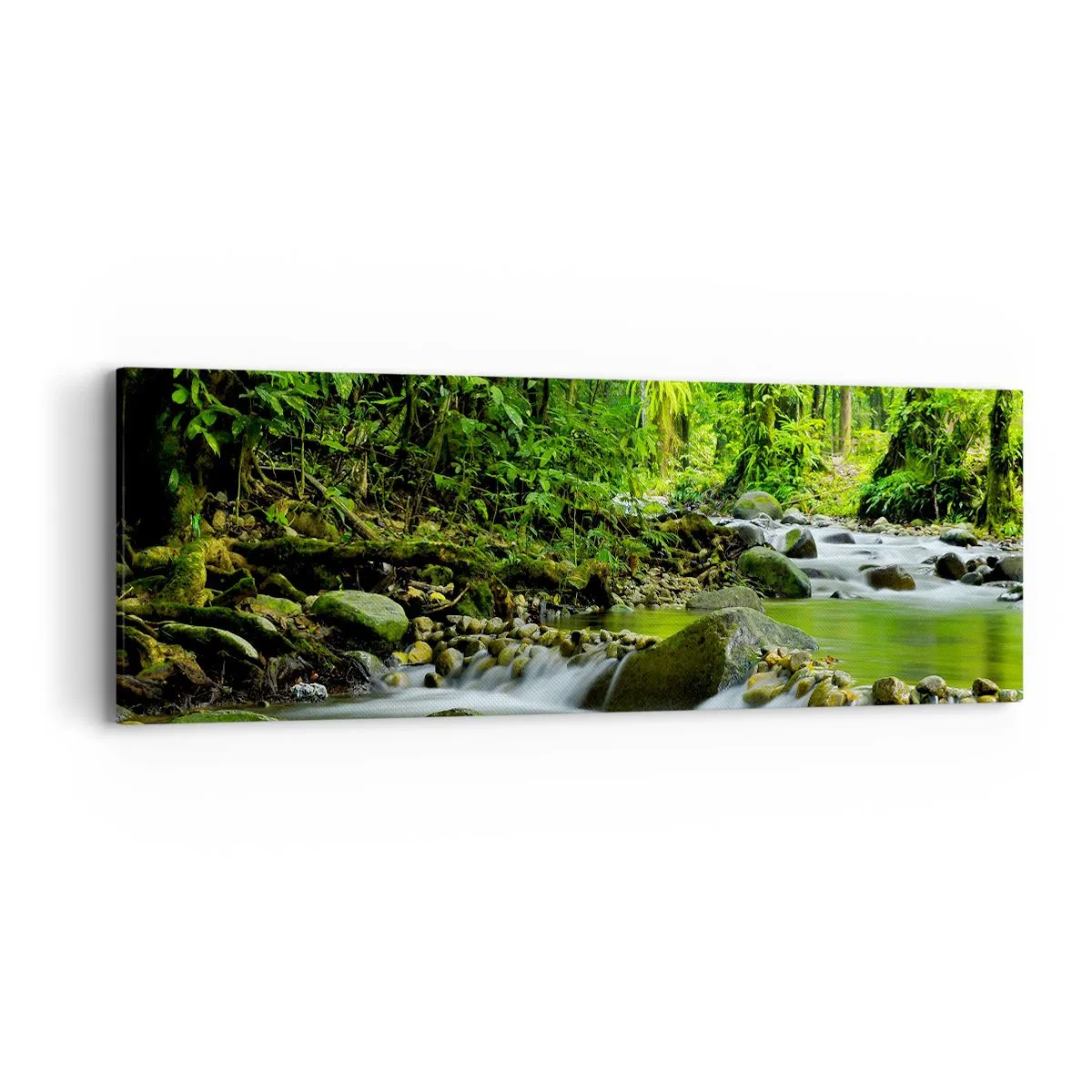 Obraz na plátně - Plout mořem zeleně - 90x30 cm