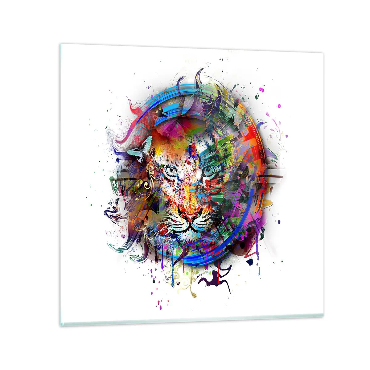 Obraz na skle - Skrývá se za duhovým závojem - 40x40 cm