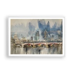 Plakát v bílém rámu - Londýn v celé své kráse - 100x70 cm