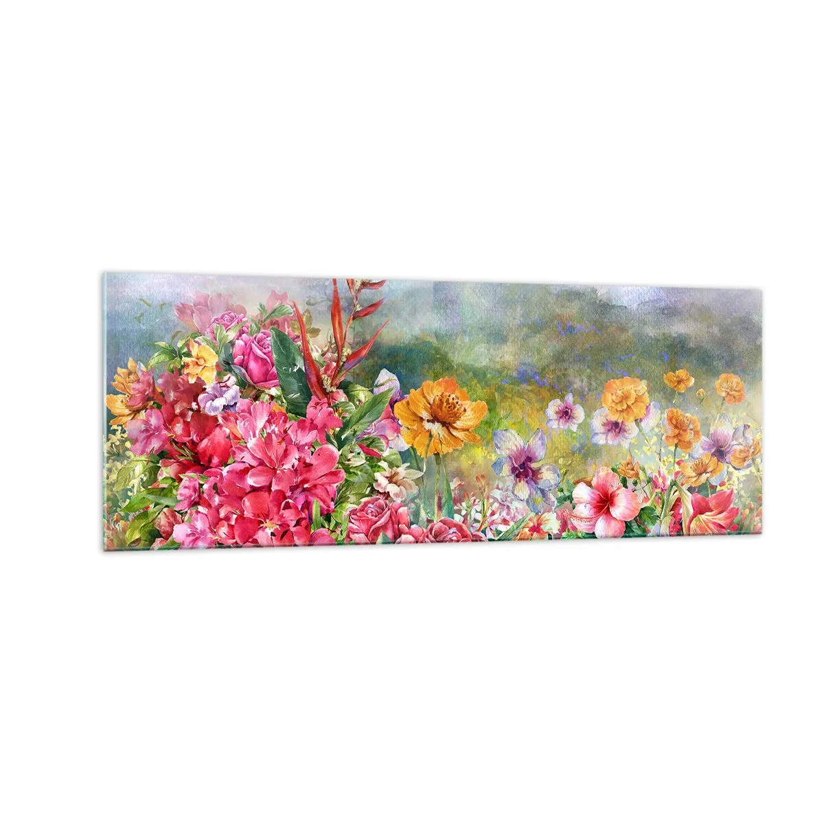 Obraz na skle - Zahrada, která se zbláznila - 140x50 cm