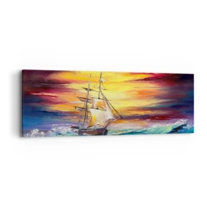 Obraz na plátně - Statečně proti vlnám - 90x30 cm