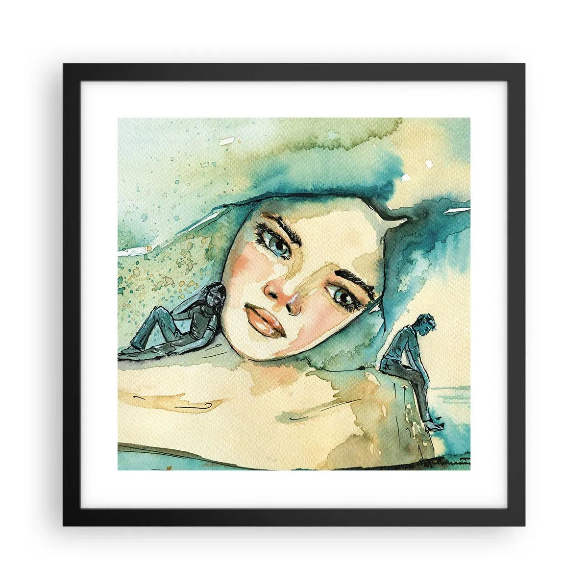 Plakát v černém rámu - Am I blue? - 40x40 cm