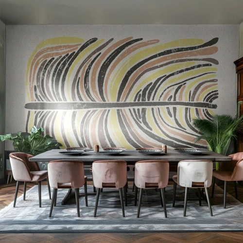 Fototapeta Premium Sand - Abstrakce plná života - Boho, Minimalismus, Pastel - 100x70 cm
