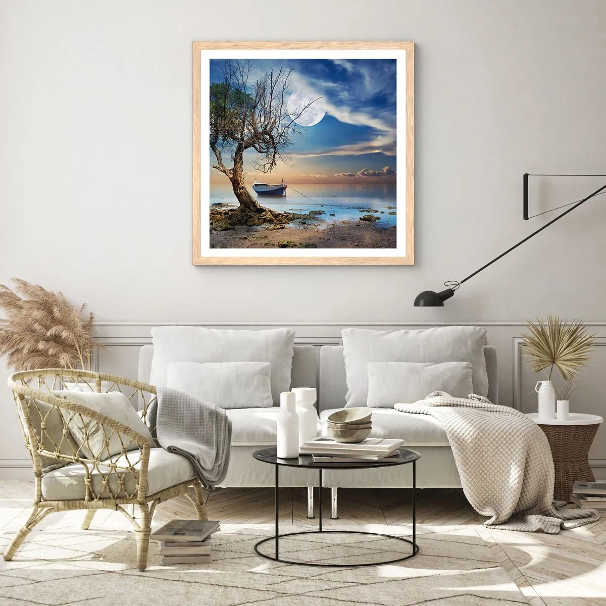 Plakát v rámu světlý dub - Je to konec nebo začátek? - 30x30 cm