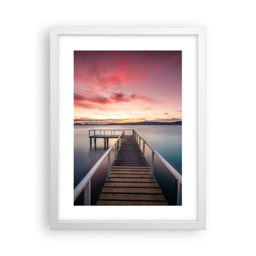Plakát v bílém rámu - Jemný plamen večera - 30x40 cm