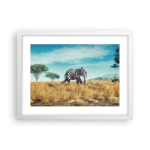 Plakát v bílém rámu - Šedá už není v módě - 40x30 cm