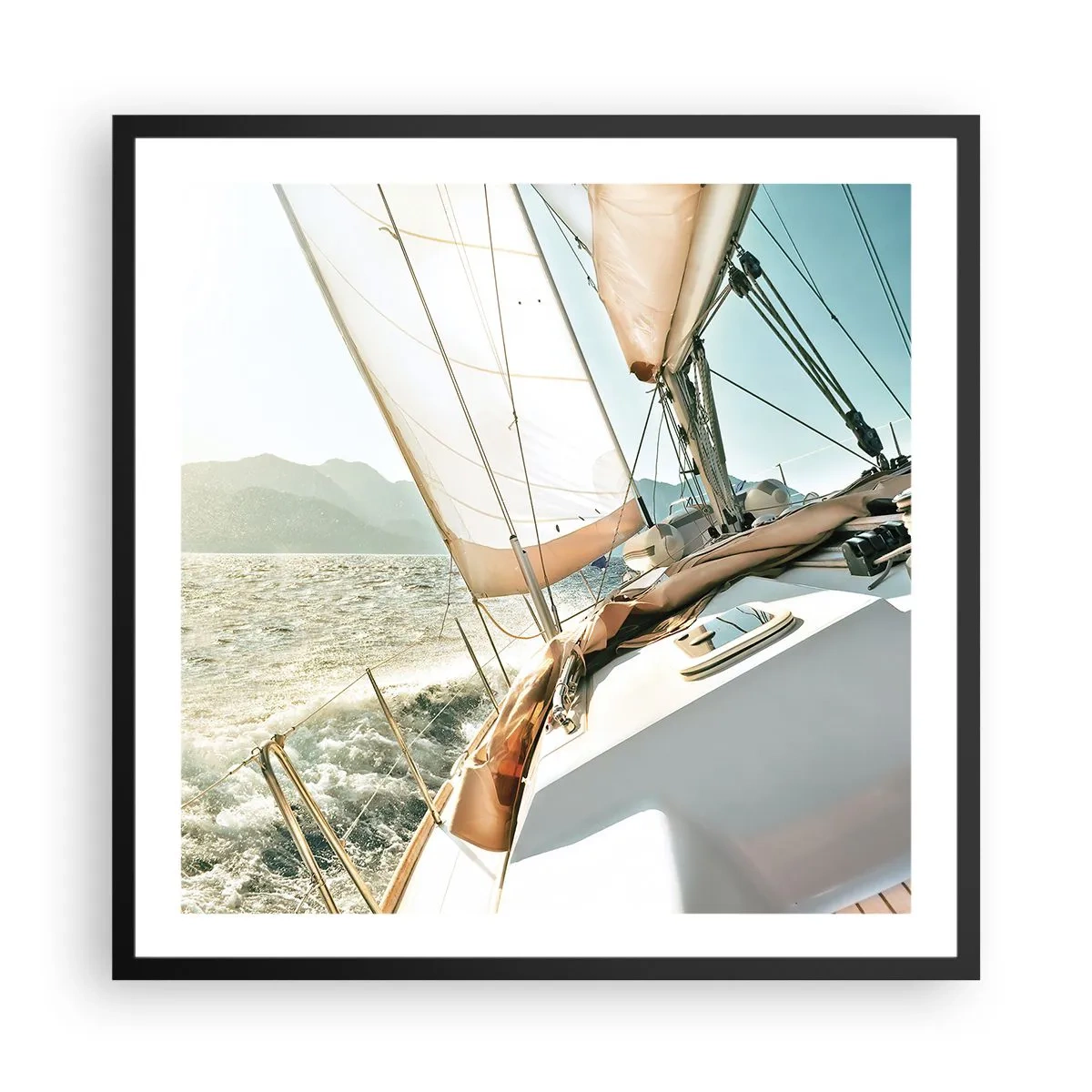 Plakát v černém rámu - Pod plnými plachtami - 60x60 cm