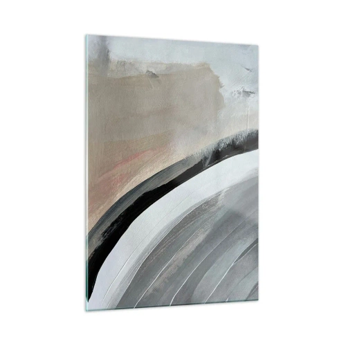 Obraz na skle - Kompozice: černý a šedý oblouk - 50x70 cm