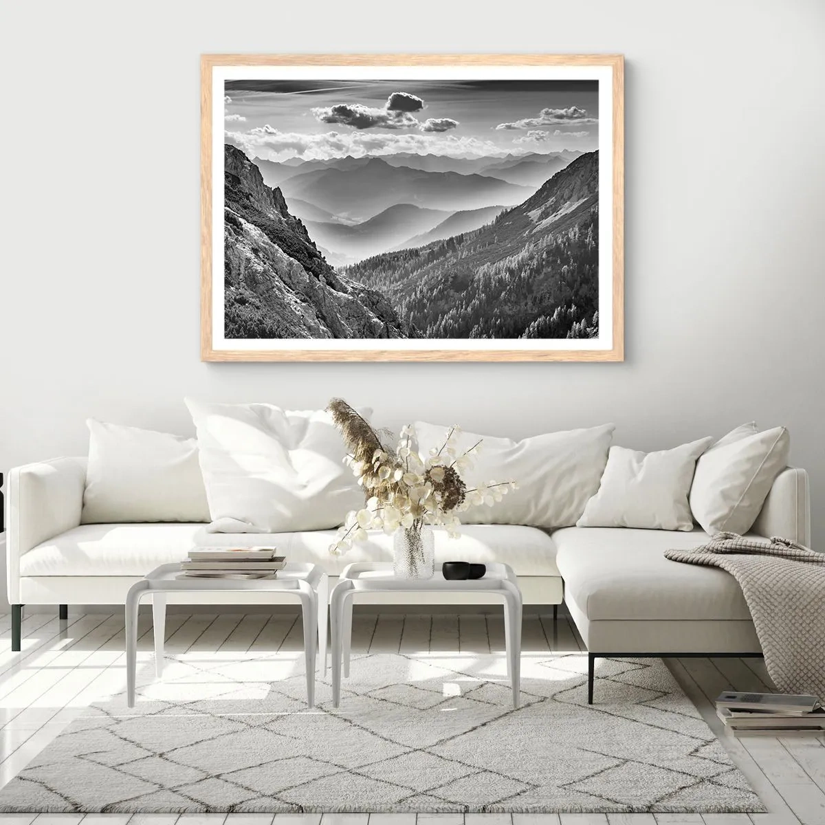 Plakát v rámu světlý dub - Až k obzoru - 70x50 cm