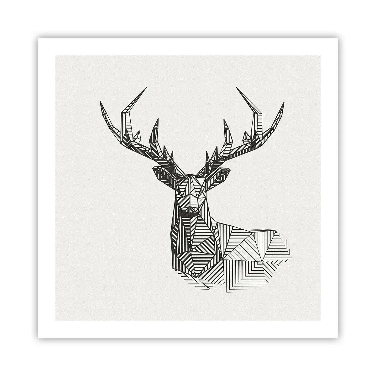Plakát - Jelen v kubistickém stylu - 60x60 cm
