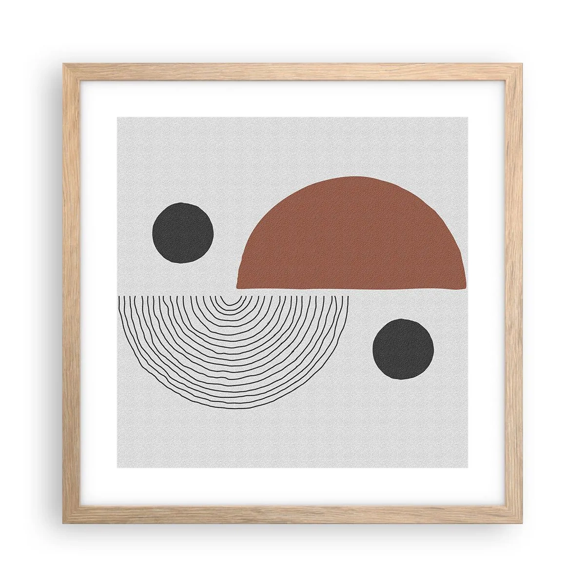 Plakát v rámu světlý dub - Dokonalost kruhu - 40x40 cm