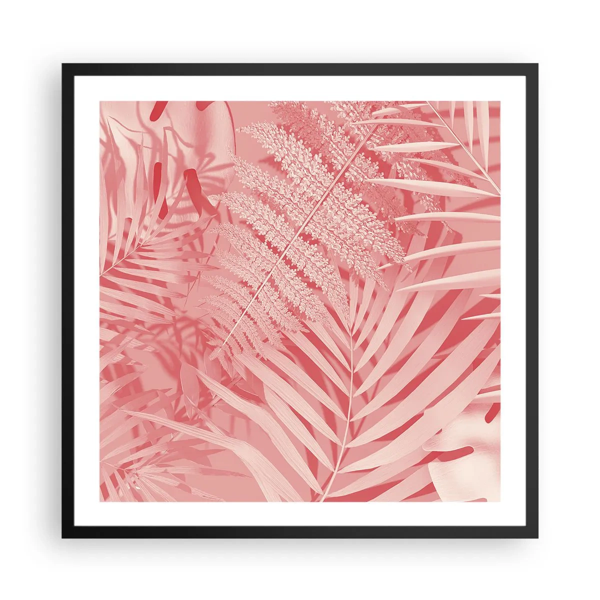 Plakát v černém rámu - Růžový koncept - 60x60 cm